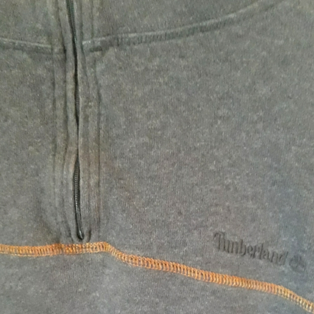 Timberland 1/4 Zip  Long sleeve Shirt Mens XXL Long Sleeve Gray Embossed Logo